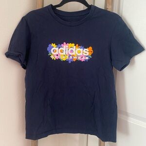 Women’s - Adidas Regular Fit - Navy Blue Graphic T-Shirt - Size Medium